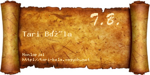 Tari Béla névjegykártya